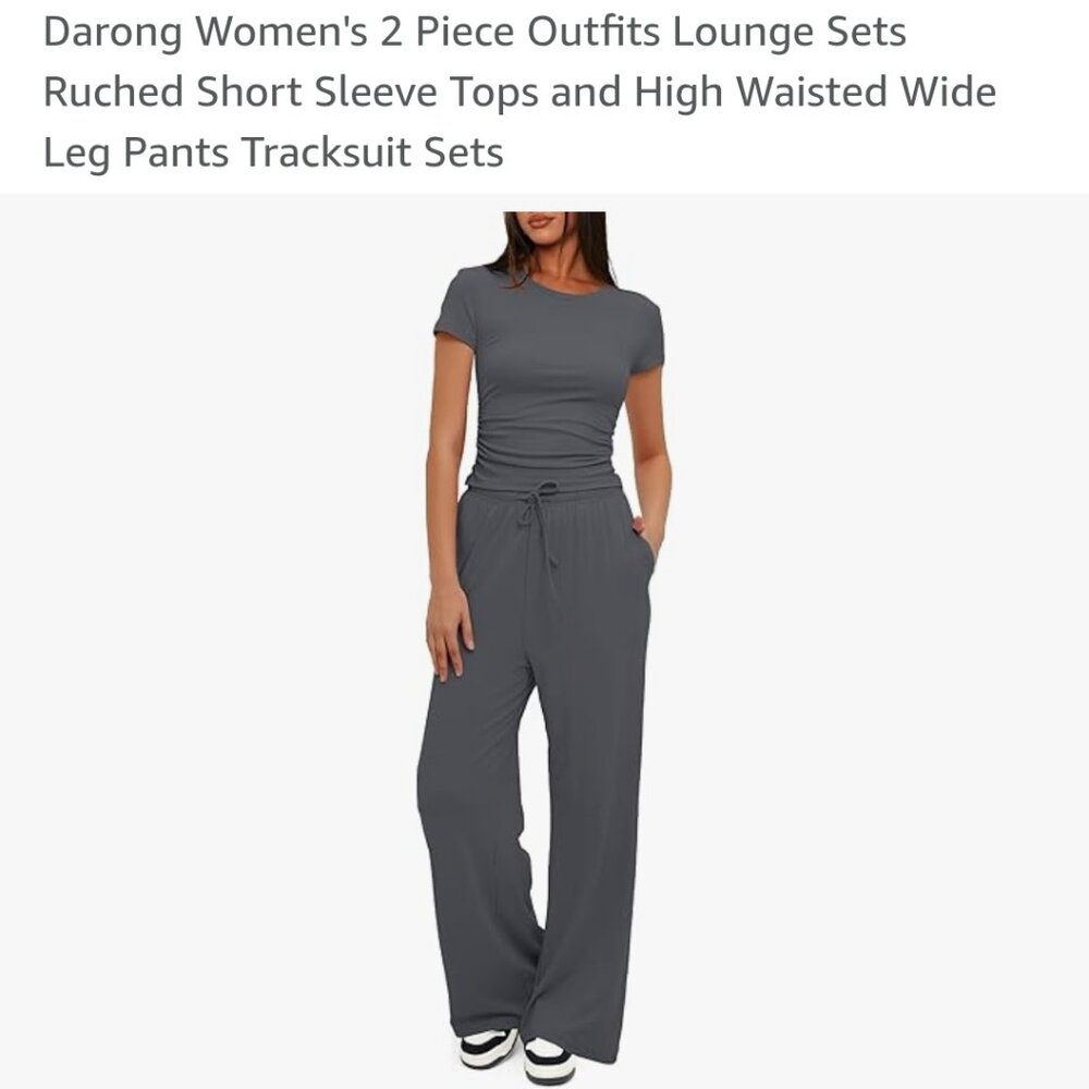 Amazon Women's 2-Piece Lounge Set in Charcoal Gray
